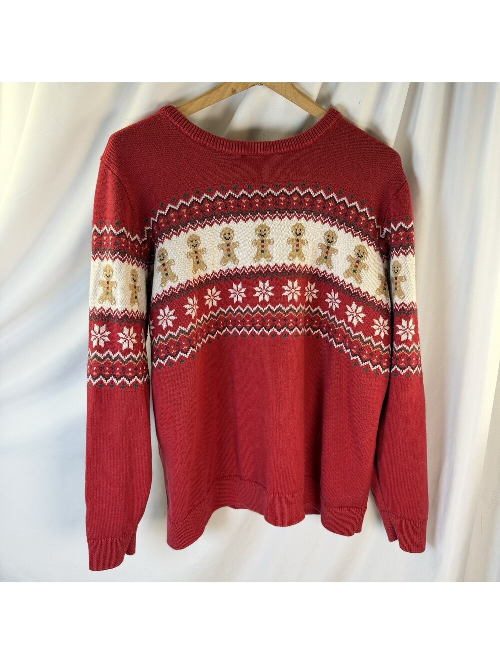Gymboree XXL Gingerbread Man Fair Isle Sweater Holiday Express Red Adult Family